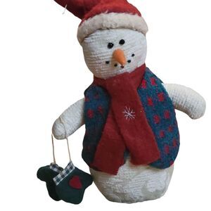 9" Delton Products Corp. Snowman Ornament Stuffed Snowman Primitive